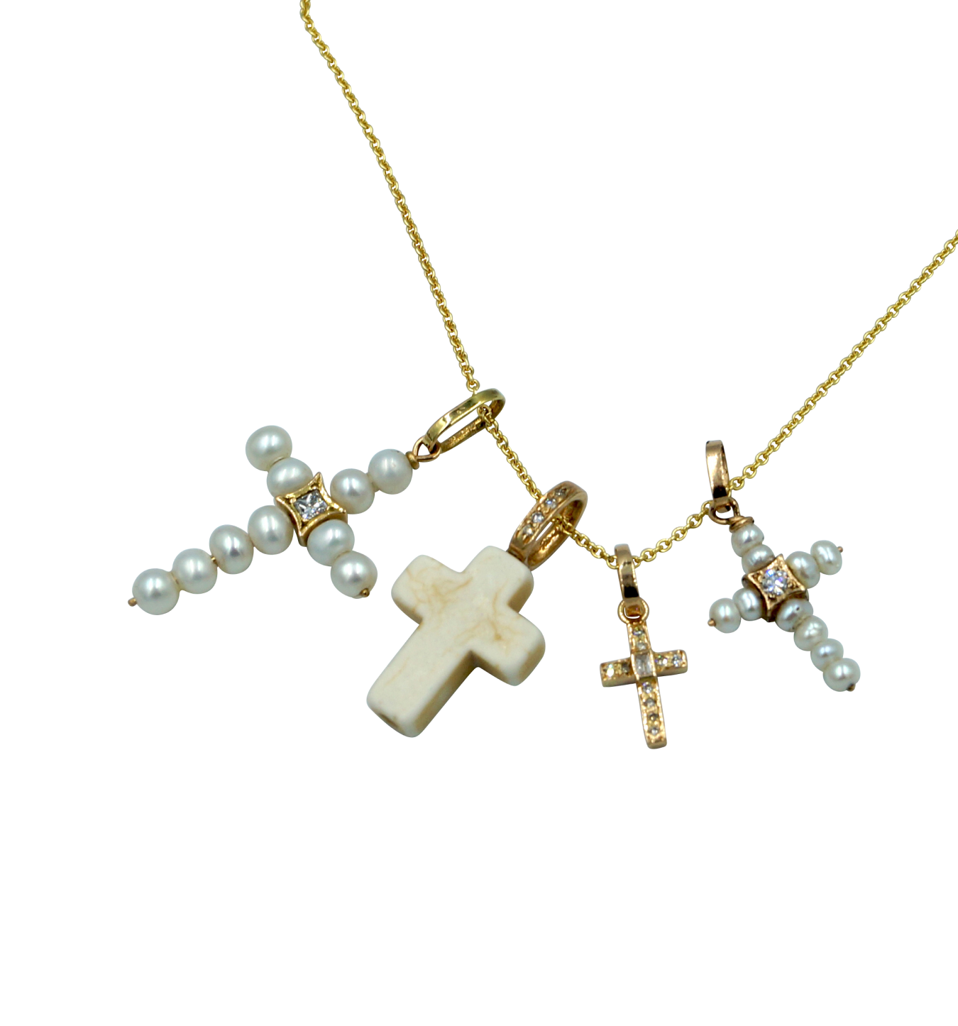 Cross pendant pearls