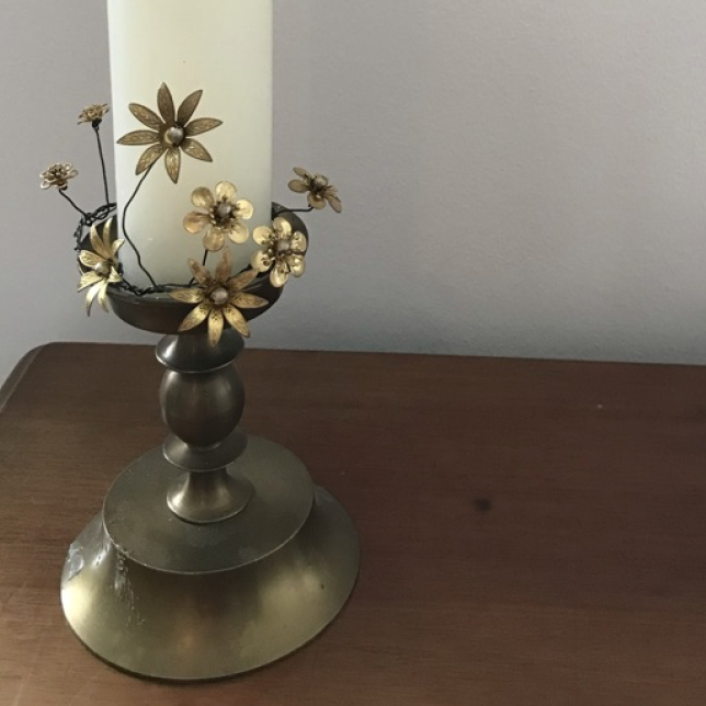 brass flower candle branch