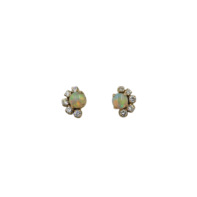 Earring Opal and Diamonds