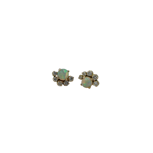 Earring Opal and Diamonds