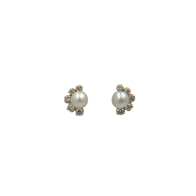 Earring Pearls & Diamonds